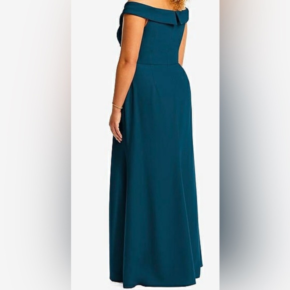 After Six Blue Off-Shoulder Gown - Picture 4 of 11
